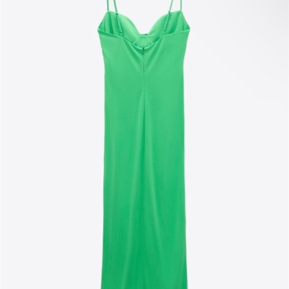 ZARA Draped Cowl-Neck Midi Dress - Picture 3 of 5
